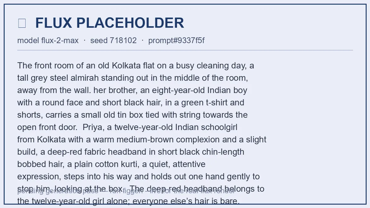 On cleaning day Bablu carries a small tin box to the door, and Priya steps in to stop him.