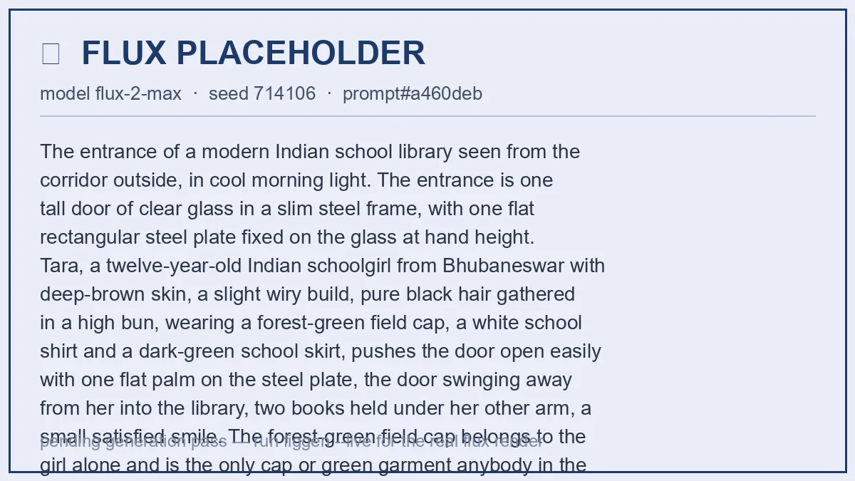 Tara pushes the library’s glass door open with one flat palm on its new steel plate, two books under her other arm.